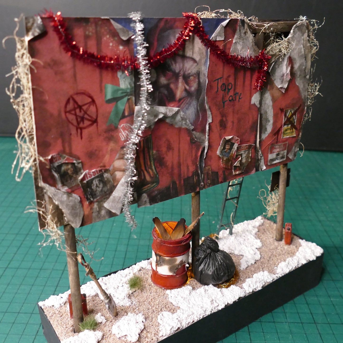 Miniature Abandoned Christmas Billboard