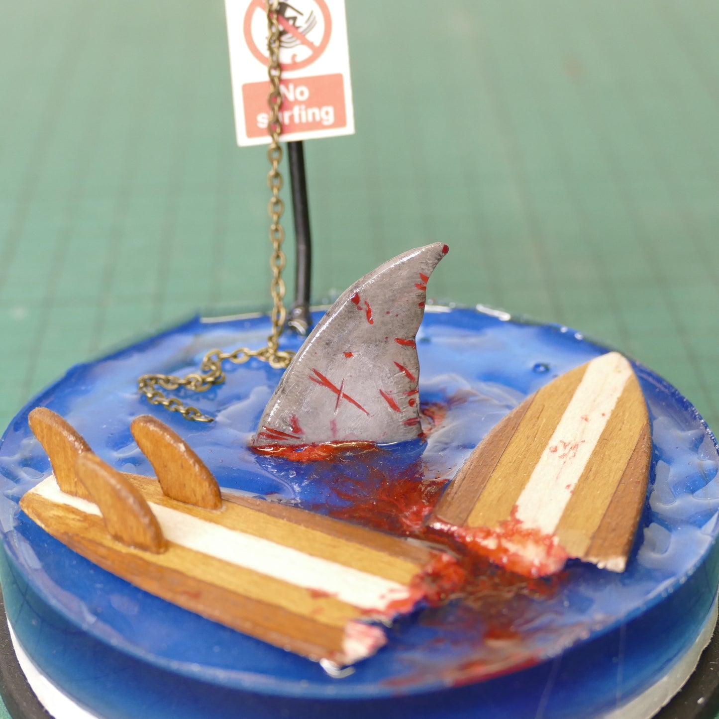 Miniature Shark Attack Scene