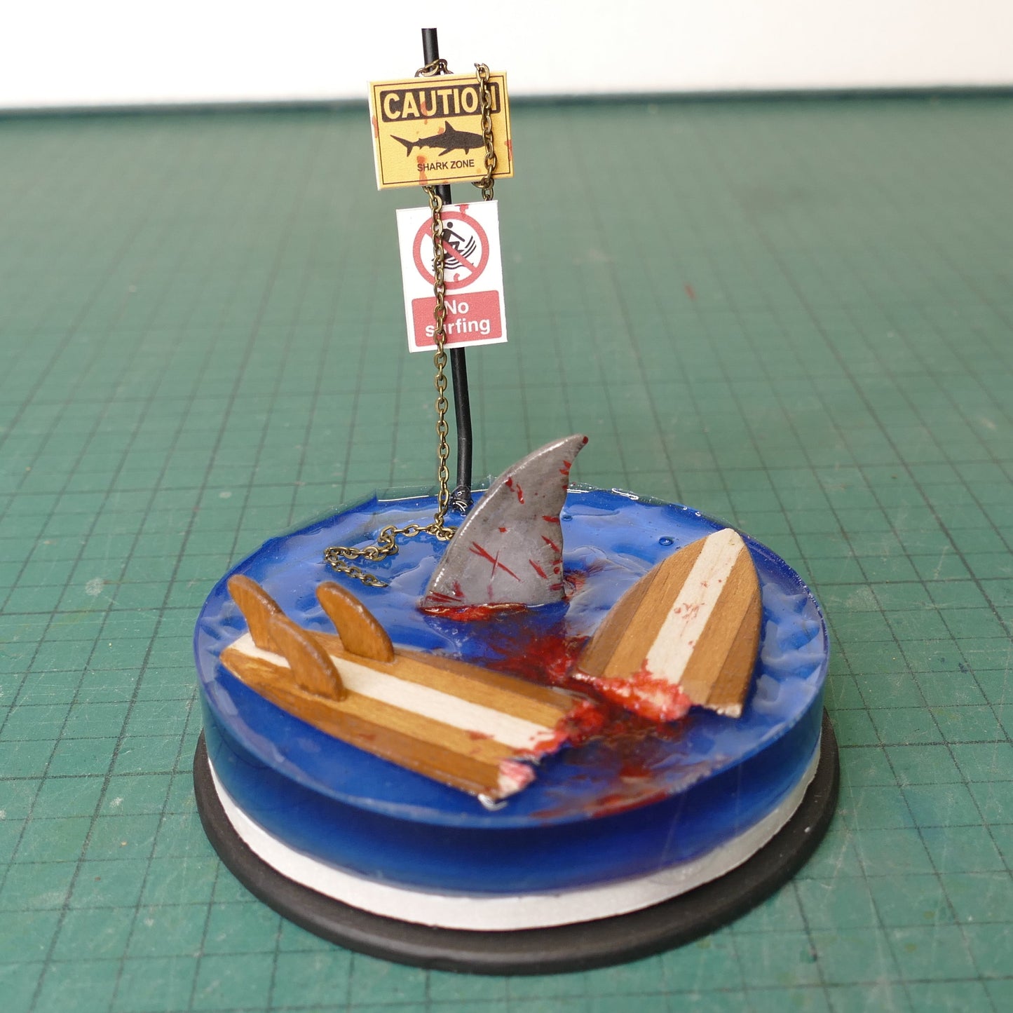 Miniature Shark Attack Scene