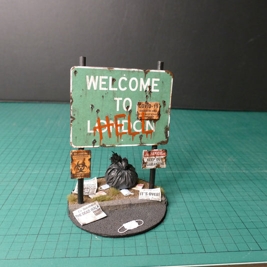 Miniature Abandoned 'Welcome to London' sign