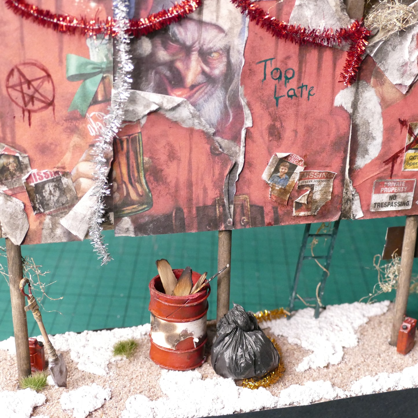 Miniature Abandoned Christmas Billboard