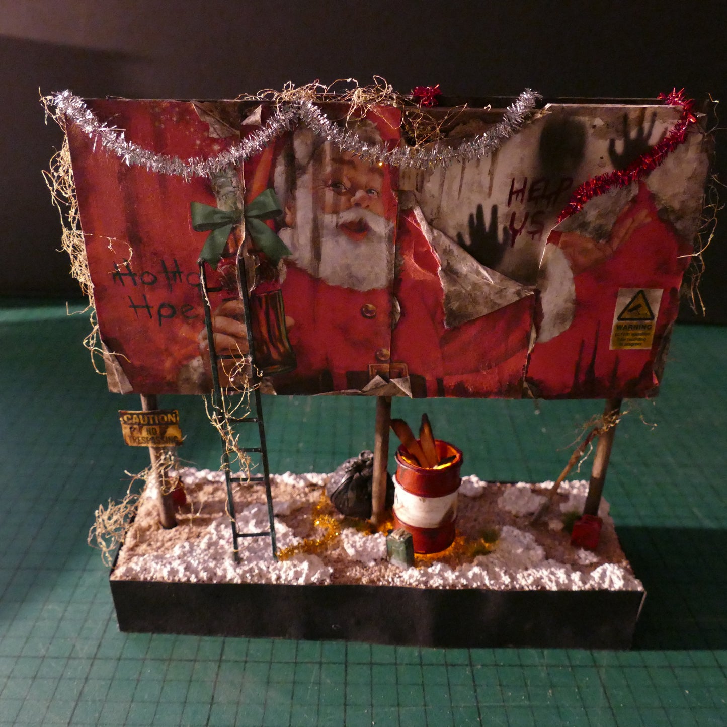 Miniature Abandoned Christmas Billboard