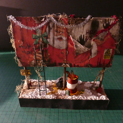 Miniature Abandoned Christmas Billboard