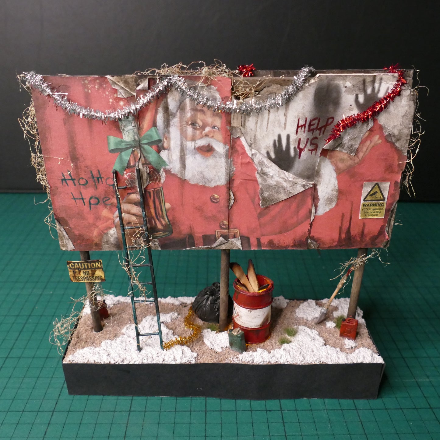 Miniature Abandoned Christmas Billboard