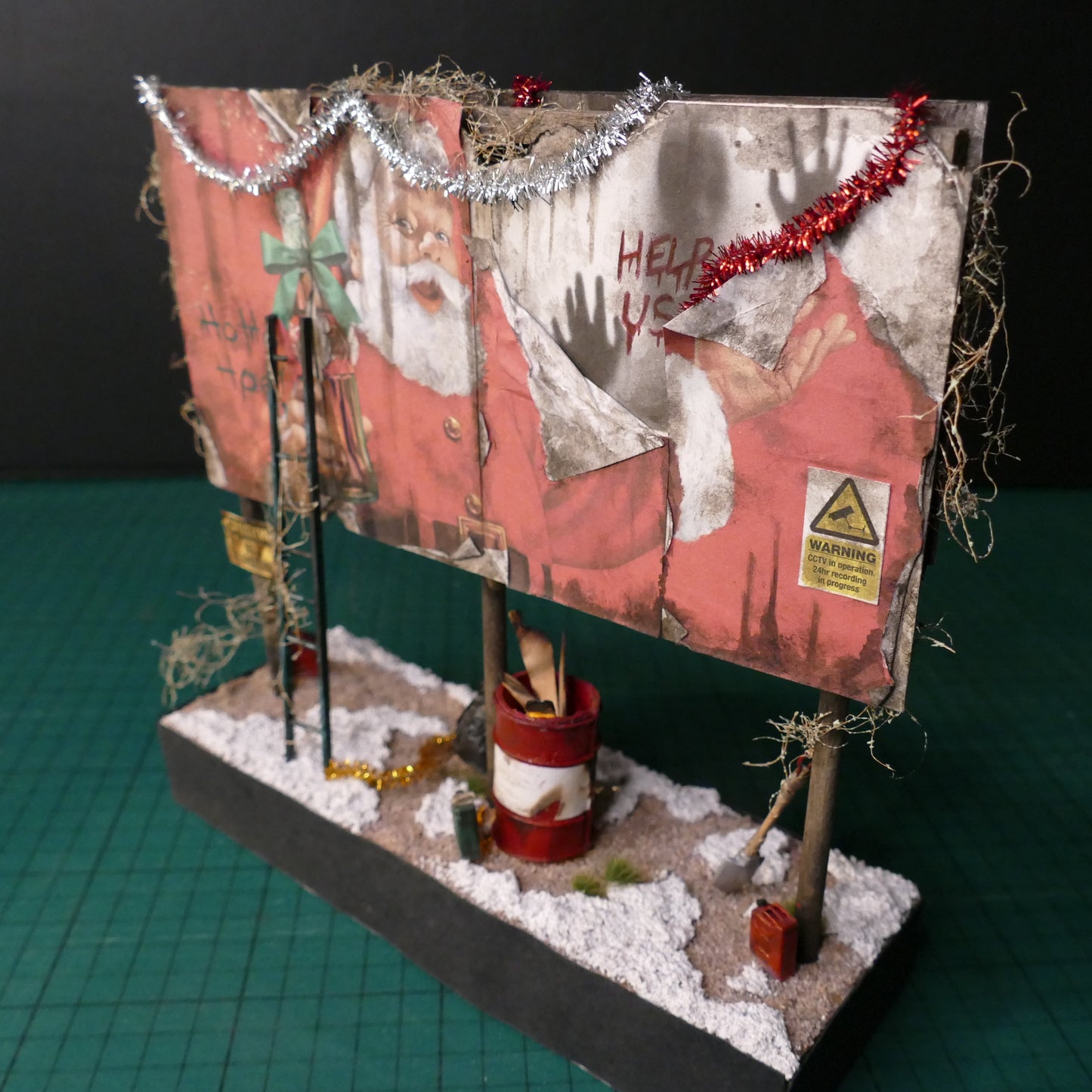 Miniature Abandoned Christmas Billboard