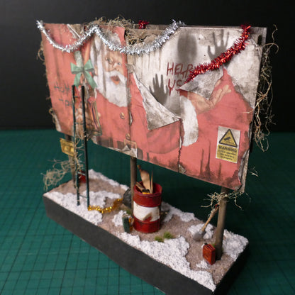Miniature Abandoned Christmas Billboard