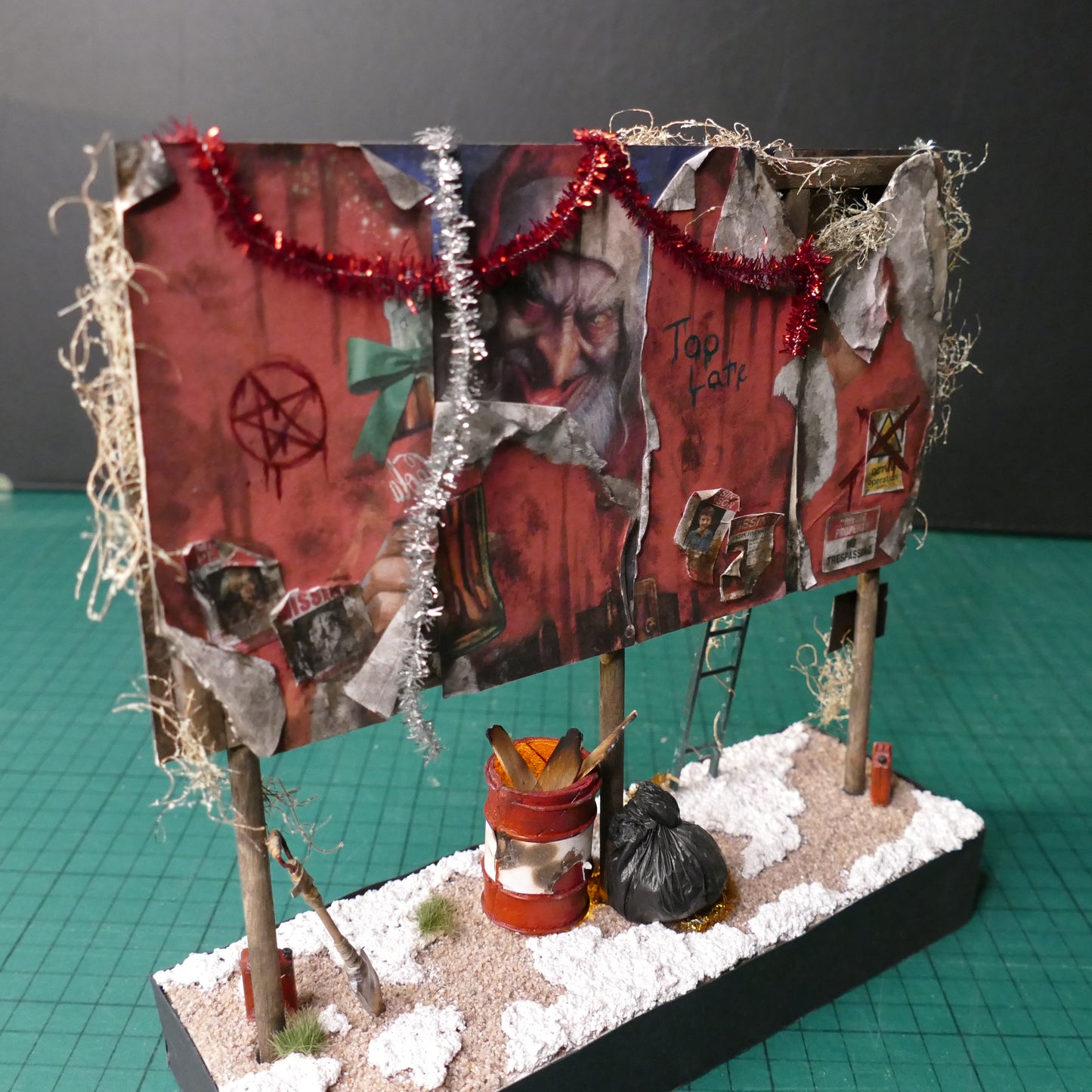 Miniature Abandoned Christmas Billboard