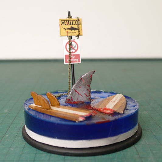 Miniature Shark Attack Scene