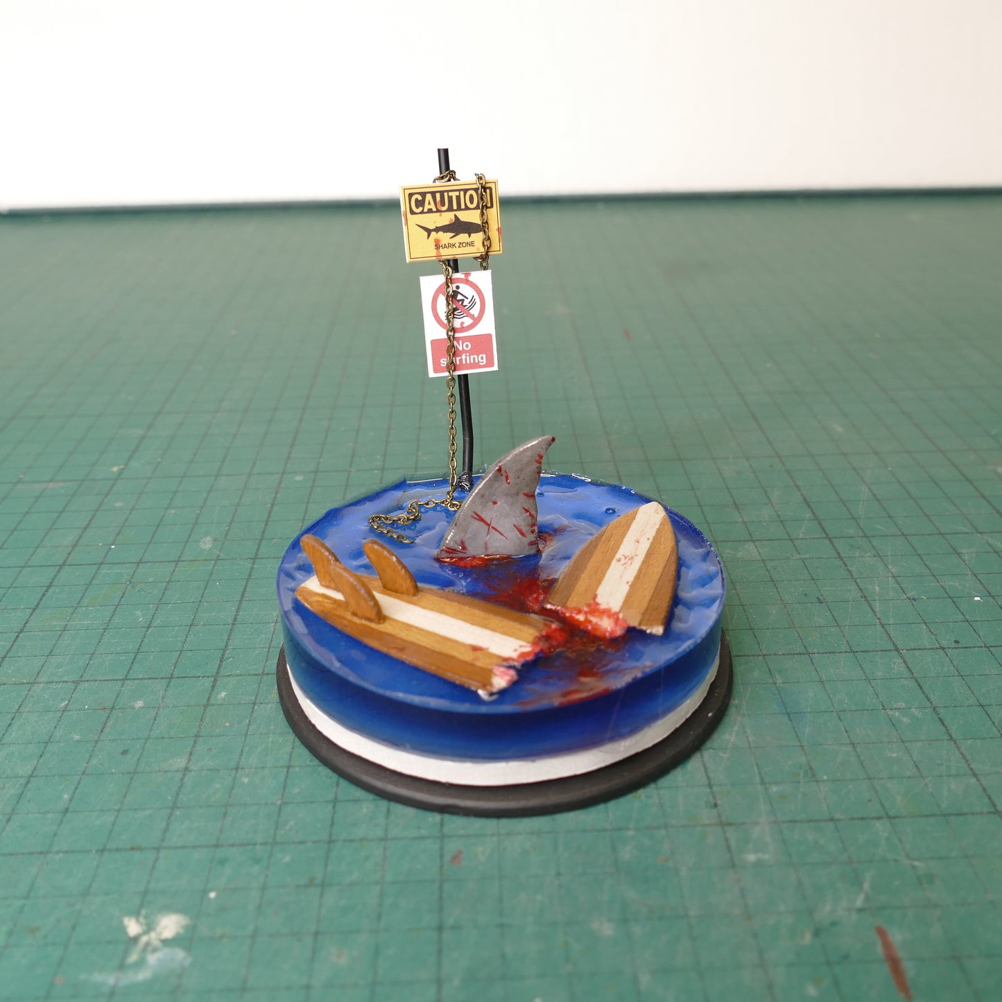 Miniature Shark Attack Scene