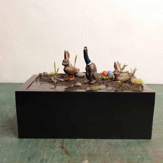Miniature Creepy Easter Scene
