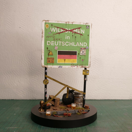 Miniature Abandoned Welcome to Germany Sign