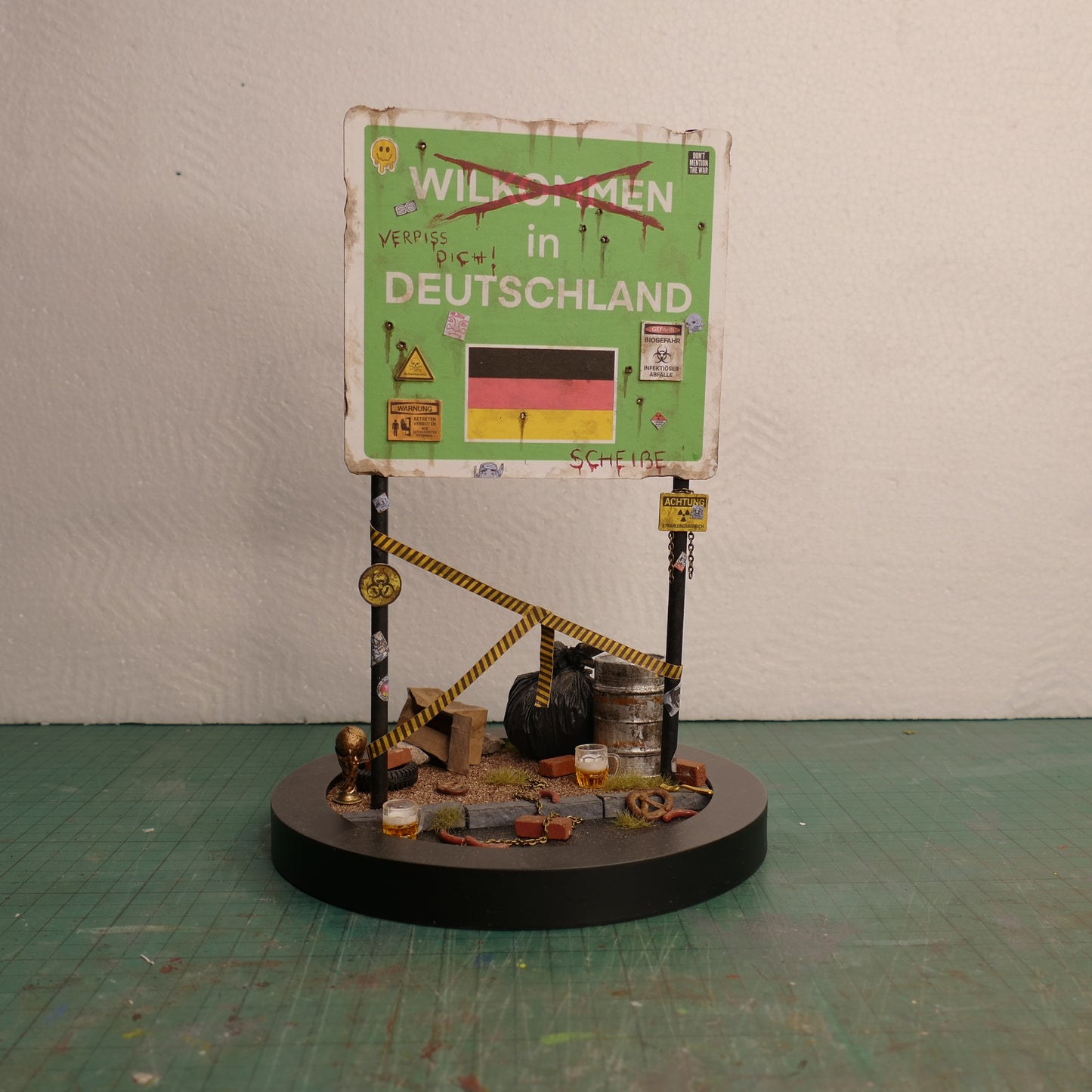 Miniature Abandoned Welcome to Germany Sign